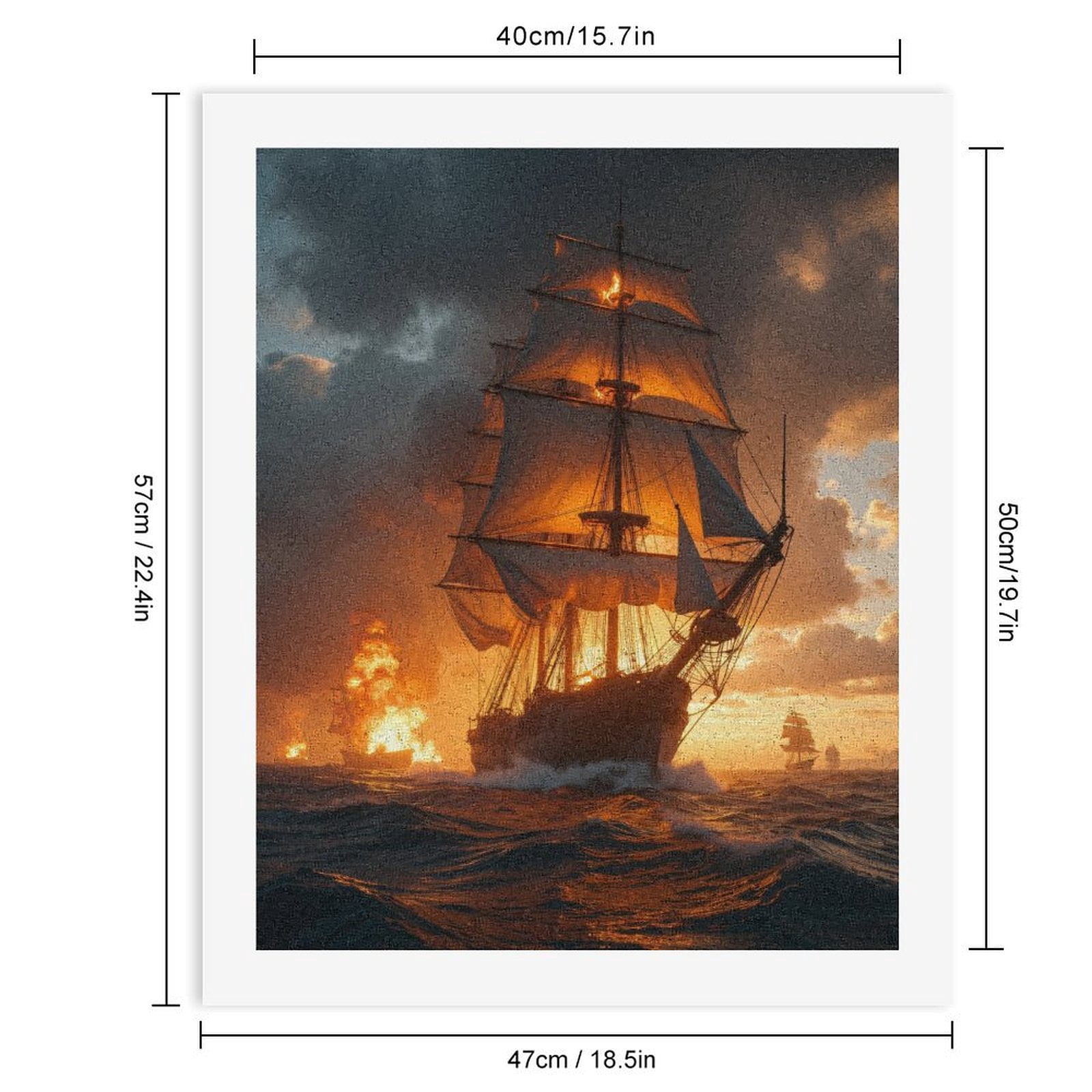 Paint by Numbers Kit for Adults, Historic Ship Sailing At Sunset Paint by Numbers, Easy Paint by Numbers Kit for Adults Beginner, DIY Adult Paint by Number Kits on Canvas, Home Decor