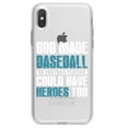 thumbnail image 1 of DistinctInk Clear Shockproof Hybrid Case for iPhone X / XS (5.8" Screen) - TPU Bumper Acrylic Back Tempered Glass Screen Protector - God Made Baseball so Football Players Heroes, 1 of 5
