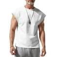 thumbnail image 2 of KPOPLK Men's Fashionable Tank Tops Sleeveless Muscle Shirts for Summer Beach Vacations Gym Workouts and Patriotic Celebrations 2XL White, 2 of 9