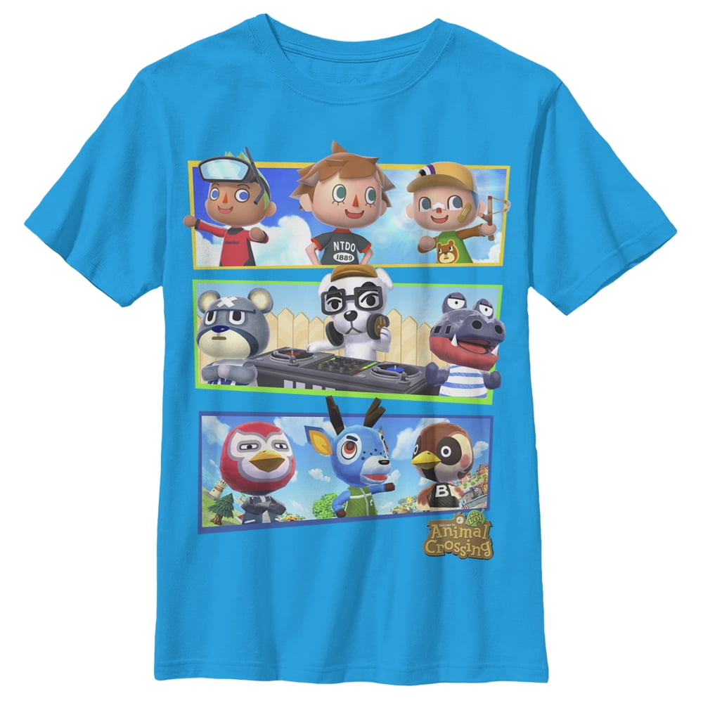 Download Nintendo Boy S Nintendo Animal Crossing Panels Graphic Tee Turquoise Medium Walmart Com Walmart Com