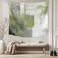 thumbnail image 5 of Sage Green Ombre Tapestry for Bedroom Wall Hanging Tapestry, Vintage Shabby Abstract Plaid Art Ceiling Backdrop Tapestries Poster Blanket Wall Decor for Teens Room Living Room Dorm 39" x 59", 5 of 8