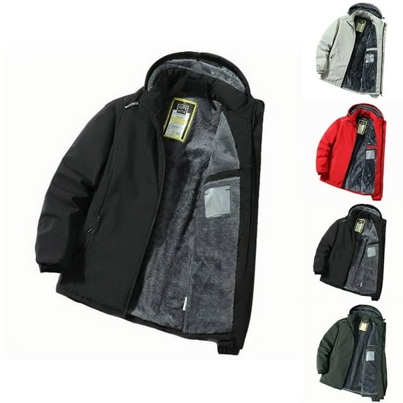 LpwkSSA Men's Winter Skiing Jackets Windproof Water Resistant Fleece Coats Insulated Thermal Snowboard Jacket Parka Raincoat with Removable Hood Green L