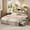 Gray, variant on Farmhouse Storage Bed Frame with RGB LED Light, Sliding Acrylic Door Storage Headboard Wood Metal Platform Bed with Hidden Compartment & 4 Drawers, No Box Spring Needed, Easy Assembly