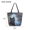 thumbnail image 5 of FORMRS Womens Canvas Tote Bag with Zipper Inner Pocket Shoulder Handbag, Black Cats, 5 of 7