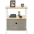 thumbnail image 4 of Lowestbest 1-Drawer Nightstand Shelf Storage- Double Layer Bedside Furniture for Home, Bedroom, Office, 4 of 8