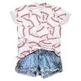 thumbnail image 2 of YHAJDS Women's Oversized T-shirts Baseball Print Short Sleeve Round Neck Loose Blouse, 2 of 5