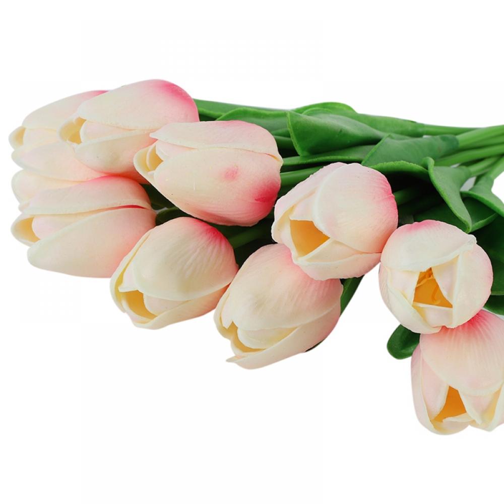 10Pcs Multicolor Tulips Artificial Flowers Faux Tulip,Real Feel,Spring