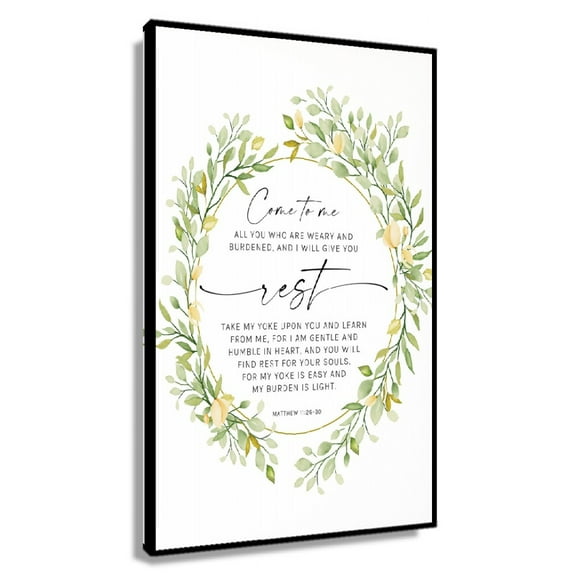 Matthew 11 28-30 Bible Verse Wall Art Printable Scripture Art Bible Quote Print Christian Wall Decor Gift, Come To Me, I Will Give You Rest