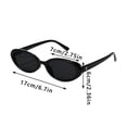 thumbnail image 2 of Unisex Oval Sunglasses - Retro 90s Style Lightweight UV Protection Eyewear for Men and Women Black, 2 of 4