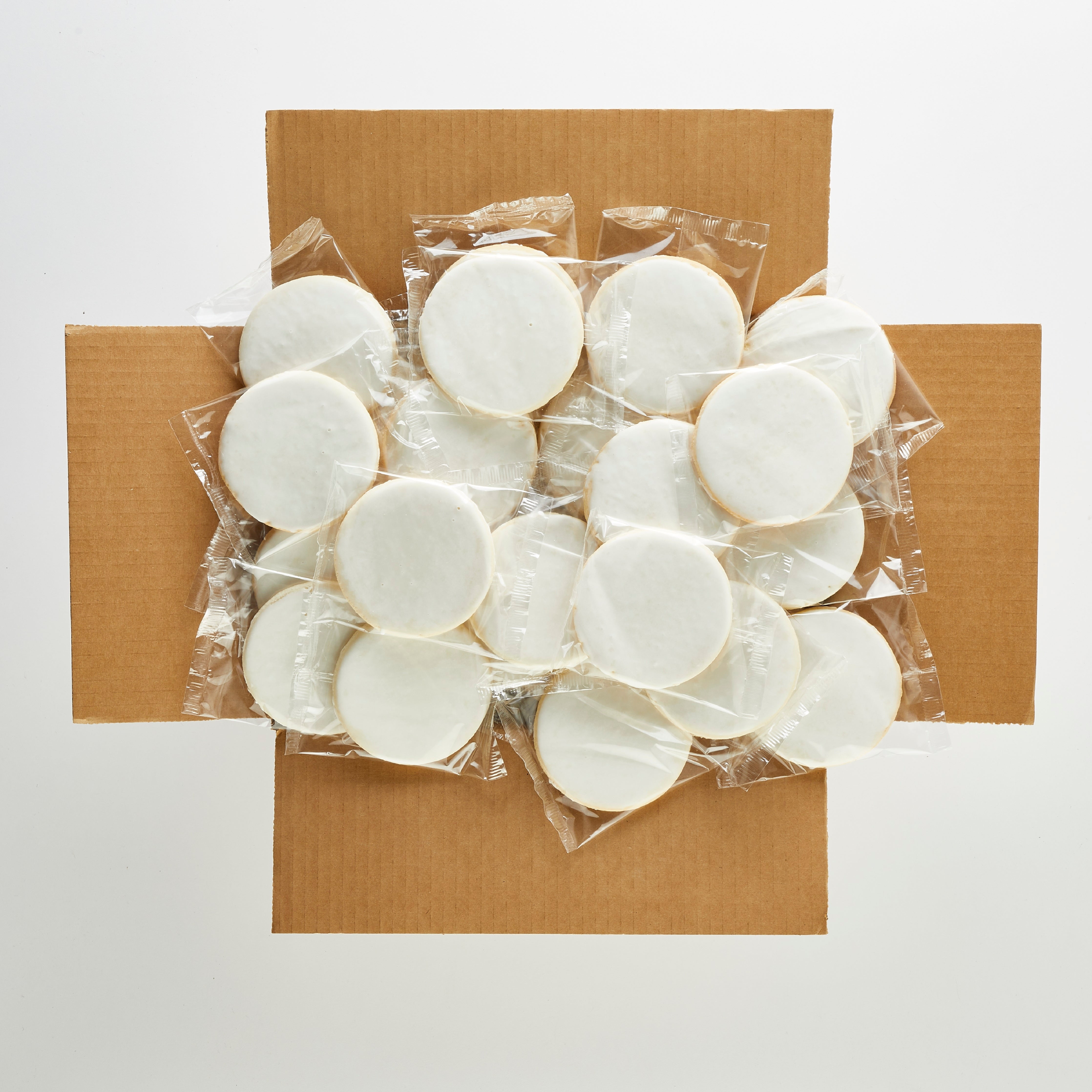 12-Pack White Iced Smiley®  Cookies - Nut Free, Kosher, Individually Wrapped Sugar Cookies