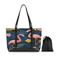 thumbnail image 7 of FORMRS Canvas Laptop Tote Bag for Women with 15.6" Computer Compartments Shoulder Handbag, Floral Flamingo, 7 of 7