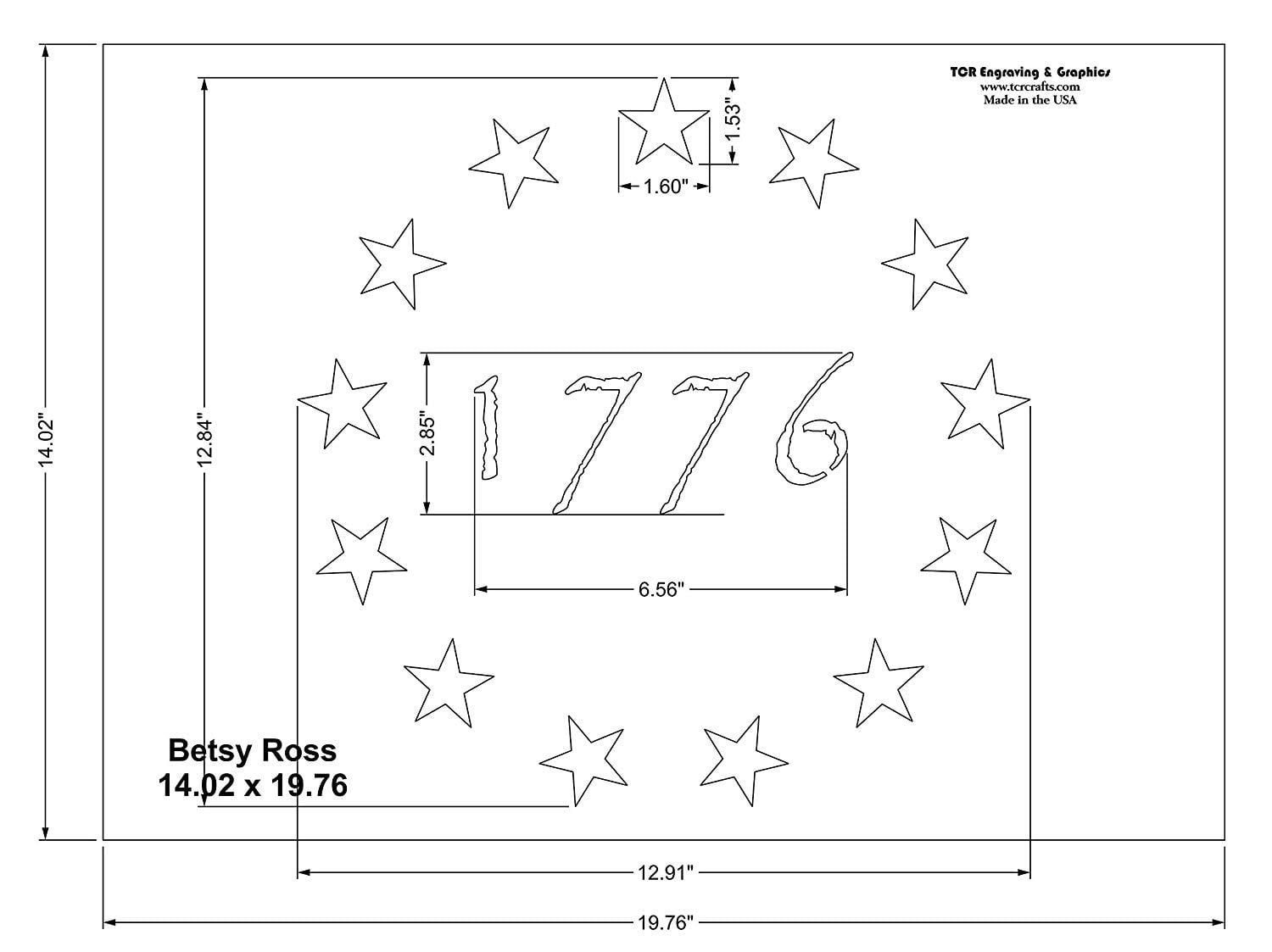 Betsy Ross 13 Star Field 1776 Stencil US American Flag G-Spec 14 x 19.76 Inches - Walmart.com betsy-ross-13-star-field-1776-stencil-us-american-flag-g-spec-14-x-19-76-inches-walmart-com