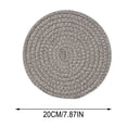 thumbnail image 3 of Round Cotton Yarn Placemats, Handwoven Heat Insulation Mat 10 Inch for Hot Dishes Pots Pans, Kitchen Table Protector & Home Decor for Dining, 3 of 7