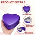 thumbnail image 3 of 4Pack Heart Shaped Metal Tins Box, Empty Candy Jars Containers with Lids, Dark Purple-L, 3 of 6
