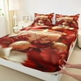 thumbnail image 3 of jejeloiu Valentine'S Day Full Size Sheets,Romance Theme Bed Sheets,Merry Christmas Sheet Sets For Men Women,Microfiber Bedroom Decor,4-Piece, 3 of 7
