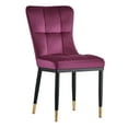 thumbnail image 3 of Modern Dining Chairs Set of 2 Velvet Kitchen Chairs with Upholstered Armless Side Chair Support Up to 440LBs, 3 of 5