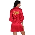 thumbnail image 7 of LYMAYTER Women Short Sleeve Robe Summer Lightweight Silk Bathrobe for S-2XL Foil Letter Party Robes, 7 of 7