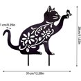 thumbnail image 2 of Metal Cat Garden Statues Black Cat Silhouette with Butterfly Cat Decorative Garden Stakes Garden Outdoor Statues Animal Stakes for Garden Decor and Ga, 2 of 5