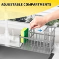 thumbnail image 2 of Gray Sink Caddy Organizer with High Brush Holder & Sponge Holder304 Rustproof Stainless Steel Kitchen Countertop Soap Dispenser Storage Modern Gray Kitchen Decor & Accessories, 2 of 6
