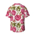 thumbnail image 5 of Uemuo Rose Flowers Pattern Cotton Linen Short Sleeve Shirts,Casual Lightweight Button Down Shirts,Vacation Beach Summer Tops-Small, 5 of 7