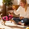 thumbnail image 5 of dgysar Warm Dog Coat Waterproof Small Dog Jacket with Harness,Reflective Fleece Snowsuit for Dogs,Windproof Puppy Coats with Legs for Cold Weather,Adjustable Pet Clothes for Puppies Deep Red L, 5 of 5