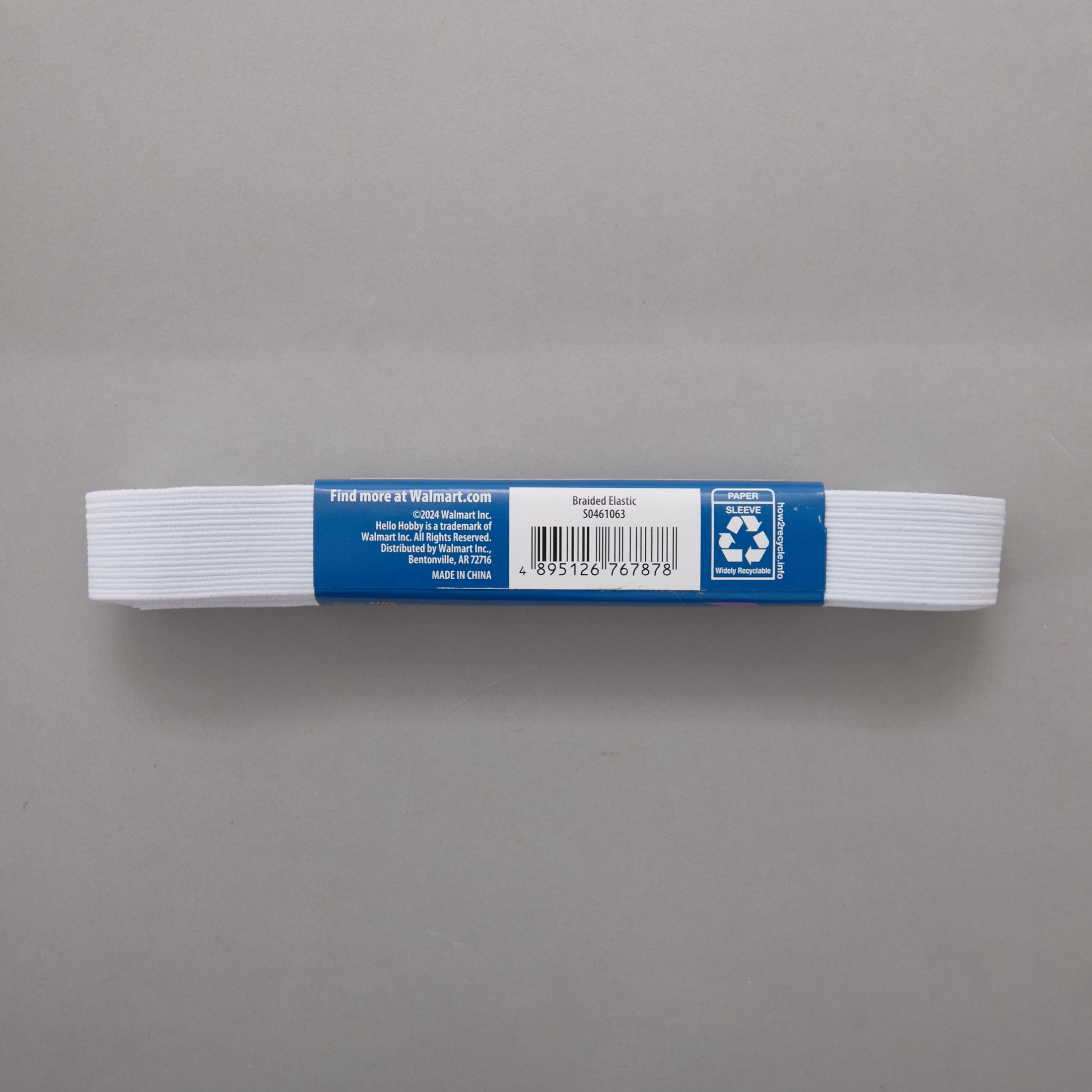(4 pack) Hello Hobby White 3/4-Inch Braided Elastic for Sewing & Crafting, 3-Yard Roll