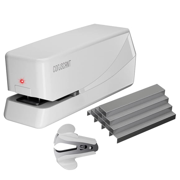 Grapadora eléctrica Coruscant Grapadora automática Grapadora eléctrica de alta resistencia, capacidad de 25 hojas, puede almacenar 210 grapas, grapadora eléctrica de escritorio con CA o batería para u