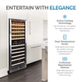 thumbnail image 2 of NewAir Dual Zone 116 Bottle Beverage Cooler with Beechwood Shelves, Stainless Steel, 2 of 16