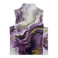 thumbnail image 5 of Xoenoiee Purple Golden Marble Print Girls Fuzzy Fleece Vest Trendy Zip Up Sleeveless Sherpa Jacket Stand Collar Winter Coat Outerwear with Pockets, Size 4T, 5 of 7