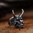 thumbnail image 2 of Anillo de acero inoxidable fundido para hombre, anillo de acero de titanio con máscara prajna retro europea y americana, 2 of 5