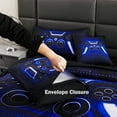 thumbnail image 4 of URBONUR 6 Pieces Gaming Twin Bed in a Bag Blue Black Gamer Boys Bedding Set Games Console Action Buttons Comforter Set with Sheets(Blue Twin), 4 of 10