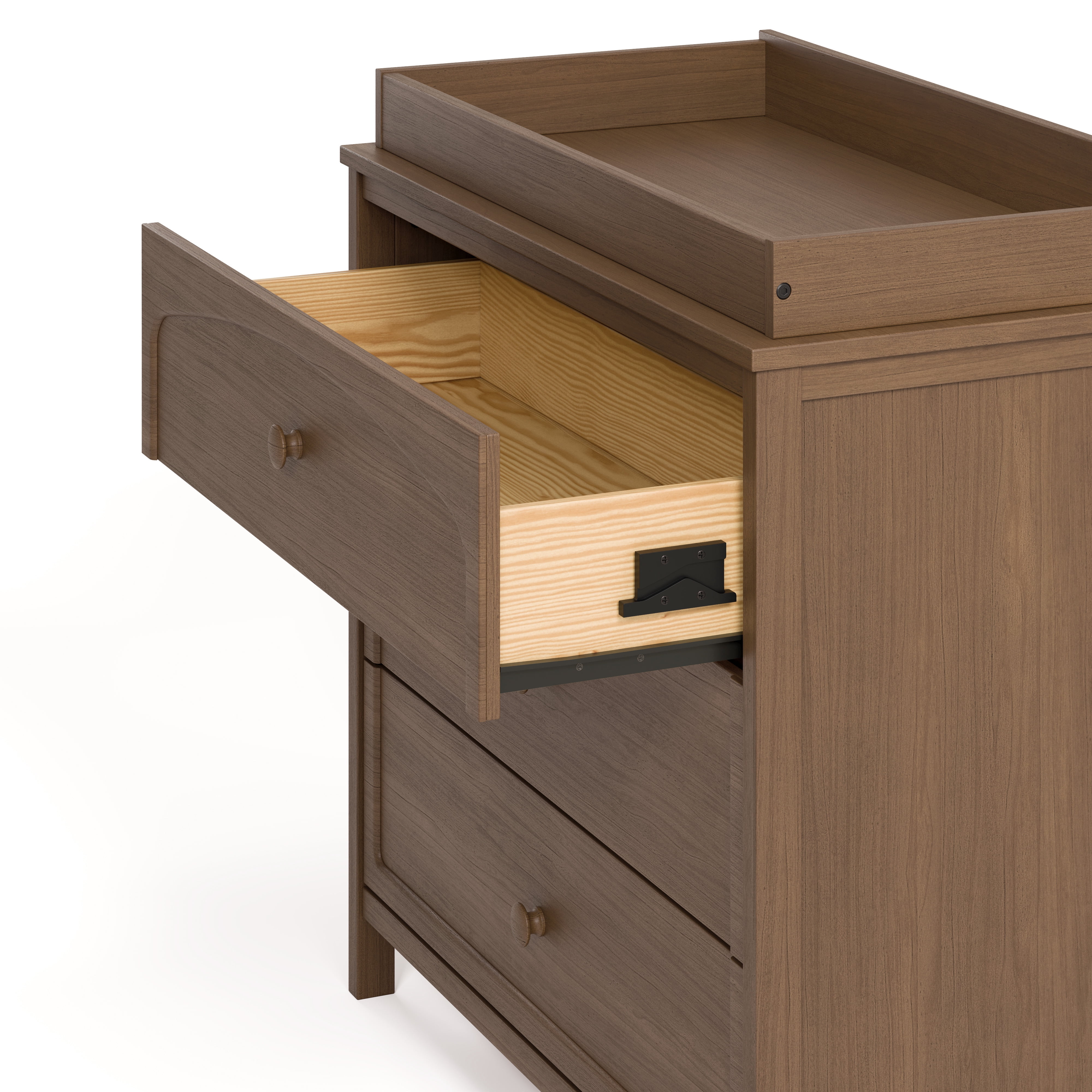 Graco Olivia 3 Drawer Chest with Infant Changing Topper, Hazelnut