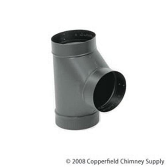 Gray Metal Products Inc. 6-604 6 Inch 24-ga Snap-Lock Black Stovepipe Tee