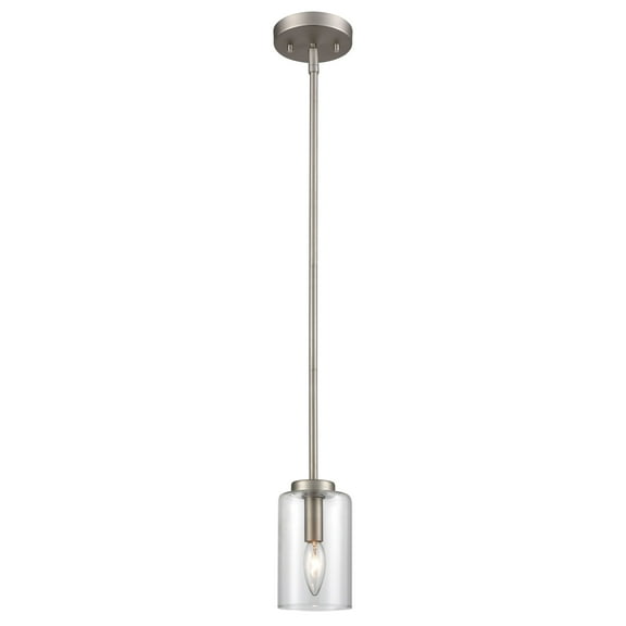 ELK Home West End Transitional 1-Light Incandescent Brushed Nickel Standard Indoor Pendant Lights with Glass Shades