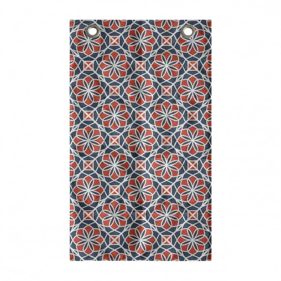 Abstract Hanging Pocket Organizer, Classic Geometric and Ornamental Flower Inspired Formations, Printed Polyester Storage Bag with Pockets, 21" x 31", Sky Blue Burnt Sienna