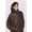 Brown, variant on Women's Oversized Faux Leather Moto Bomber Jacket with Stand Collar & Belt, Sizes XS-XL