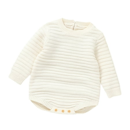

WUXIAN Toddler Baby Girls Boy Knit Sweater Romper Sweatshirt Long Sleeve Bodysuit Warm Fall Winter Onesie Infants Children Trendy Dailywear