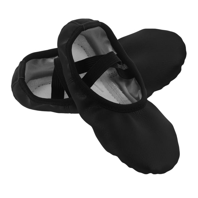 WASHWEPE 1Par Bailarinas De Ballet En PU Negro Para Mujer Con Transpirable Y Suela