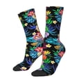 thumbnail image 2 of Uemuo Colorful Flowers Pattern Women's Crew Socks, Soft Durable Breathable Moisture-Wicking with Odor Control Cotton socks, 2 of 9