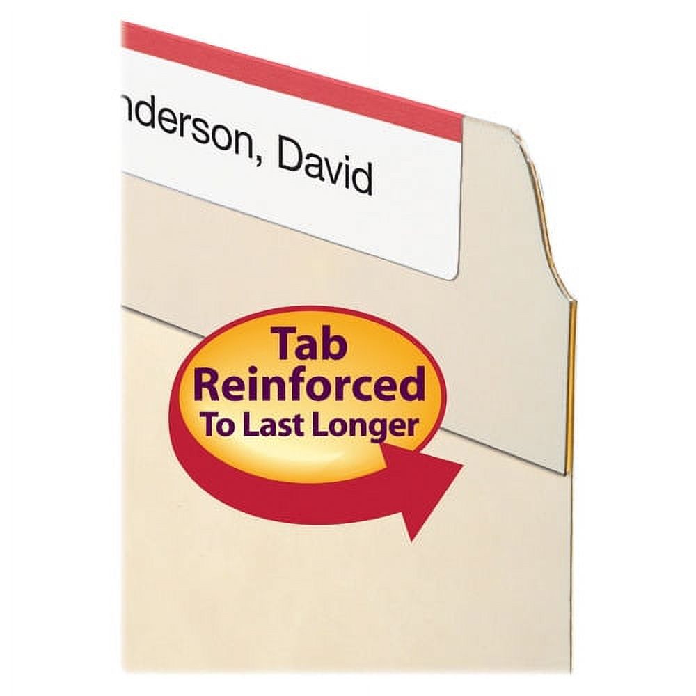Smead 10335 0.75 in. Expansion Reinforced 1/3-Cut Tab 11-pt Manila File Folders - Letter Size/Manila (100/Box)