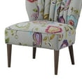 thumbnail image 7 of Upholstered Accent Chair, Modern Slipper Chair with Channel Back and Birch Wood Legs, Armless Sofa Chair Reading Chair with Nailhead Trim for Living Room Bedroom Apartment, Multicolor, 7 of 7