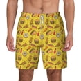 thumbnail image 2 of Picia Fast Food 1 pattern Mens Swim Trunks with Compression Liner Stretch Beach Shorts Quick Dry with Zipper Pockets No-Chafing Board Shorts-Small, 2 of 9