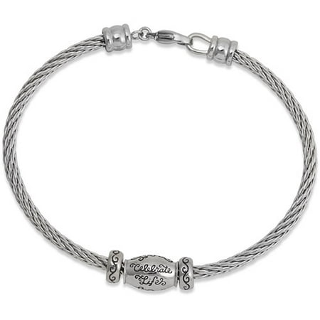 Connections from Hallmark Stainless Steel Cable Starter Bracelet, 7.25