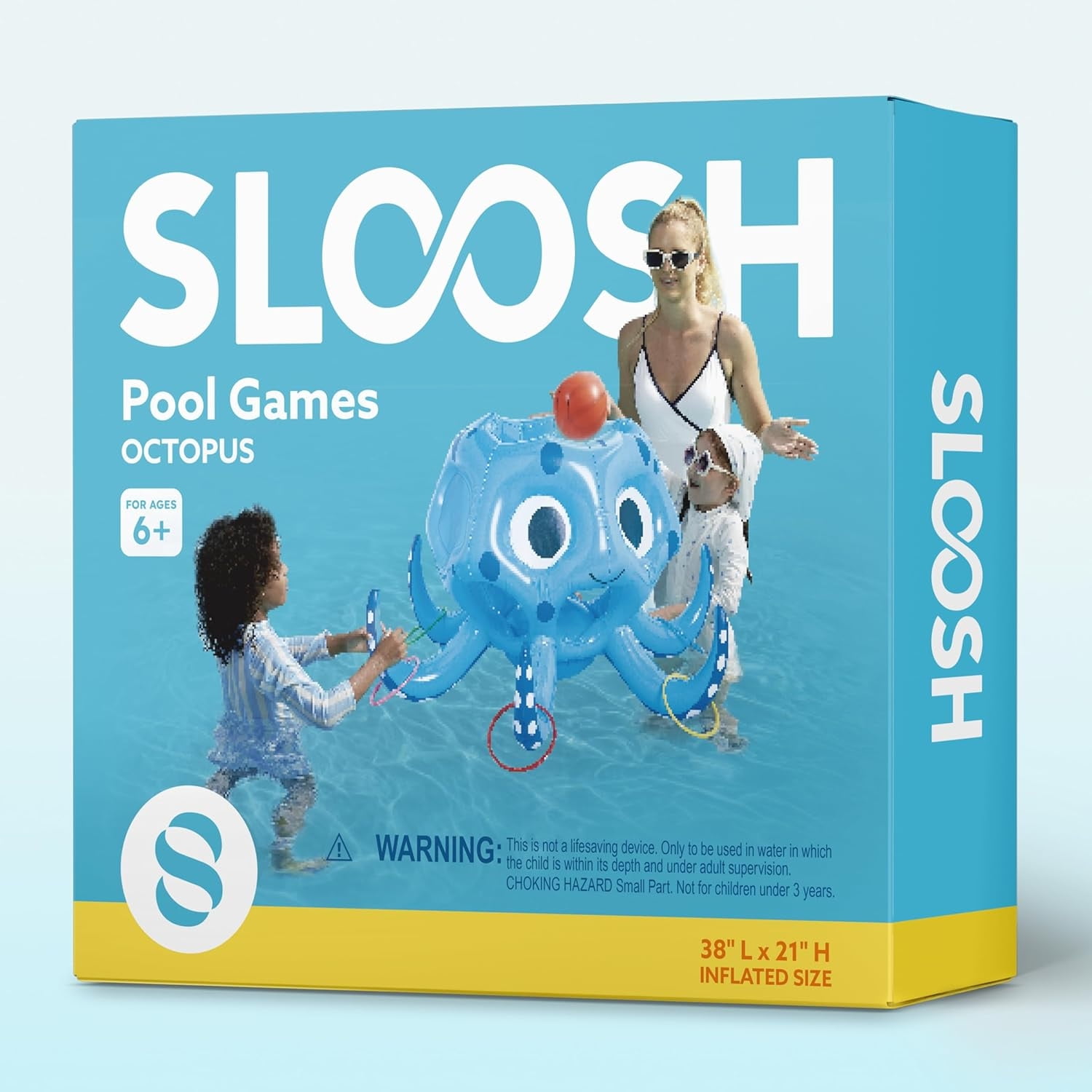 Joyfy Inflatable Octopus Basketball Hoop with Toss Game Set