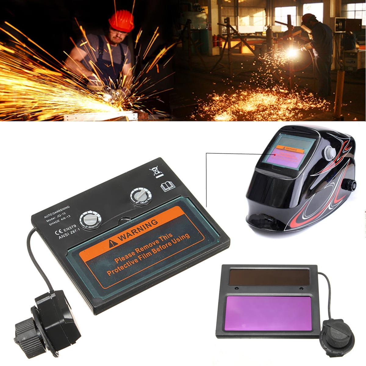 Solar Automation Darkening Welding Helmet Lens Mask Filter Shade 110×90×10mm