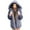 Gray, variant on Lindreshi Winter Coats for Women Plus Size Clearance Women's Imitation Patchwork Medium Length Hooded Coat