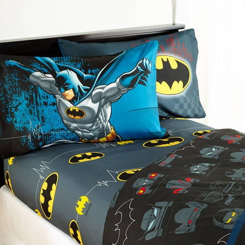 NEW BATMAN DC Comic TWIN Size Bed Comforter Sheet Set Bed  in Bag Bundle Speed 