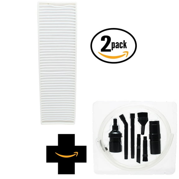 2-Pack Replacement Bissell 71Y7W Vacuum Pleated Post Motor Filter with 7-Piece Micro Vacuum Attachment Kit - Compatible Bissell Style 7, 9, 16, 32076 HEPA Filter