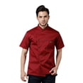 thumbnail image 2 of Chef Shirt for Men Restaurant Kitchen Cooking Chef Uniform Unisex Chef Jacket Long Sleeve Hotel Kitchen with Stylish Red Buttons,Red,XL, 2 of 5