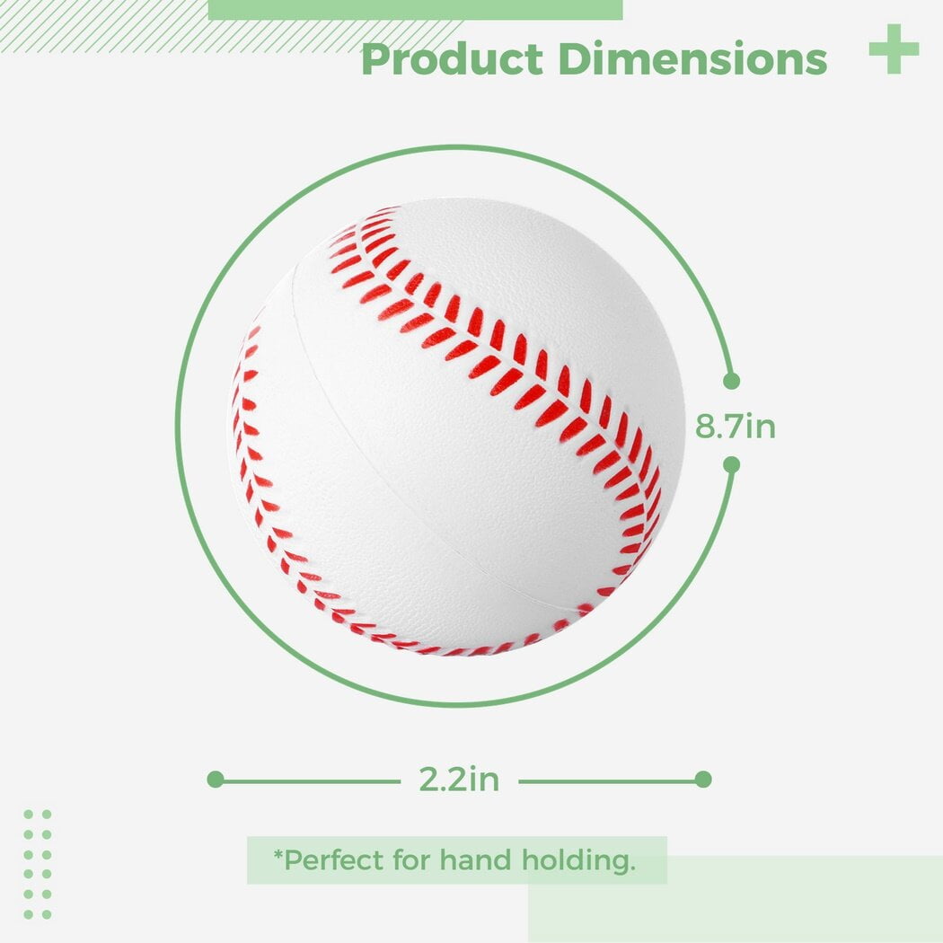 12PCS Soft Baseballs, Foam Baseballs Training Pitch Baseball, Mini Foam Squeeze Balls for Stress Relief, Blank Baseball Practice Baseballs for Hitting Throwing Kids Youth Teens